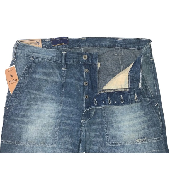 $268 Polo Ralph Lauren Classic Fit Distressed Jeans Men's Size 34X30 Pants NEW! - Picture 3 of 14